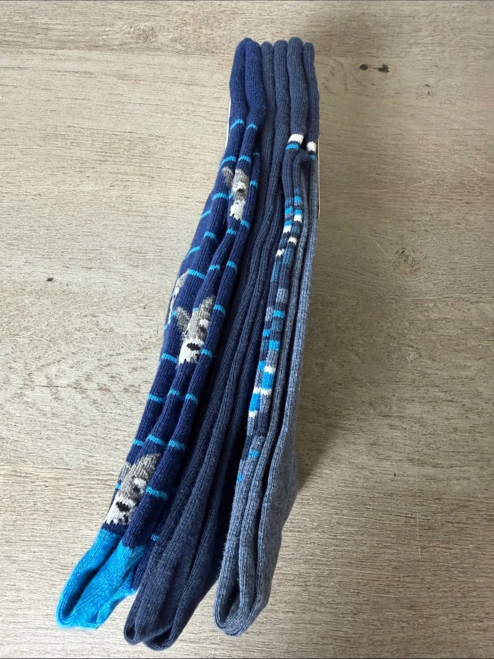 Robert Graham 3 Pack Navy Blue Striped Socks with Dog Motif